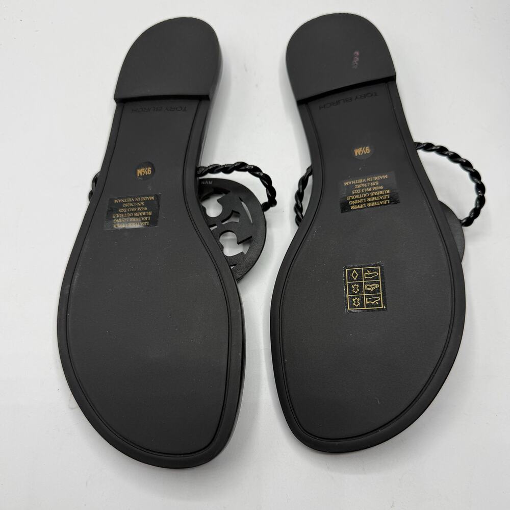 NEW NWT Tory Burch x BonBon Miller Twist Sandals Black Size 9.5 - Picture 4 of 7
